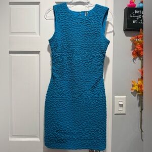 Anthropologie Textured Teal Mini Dress